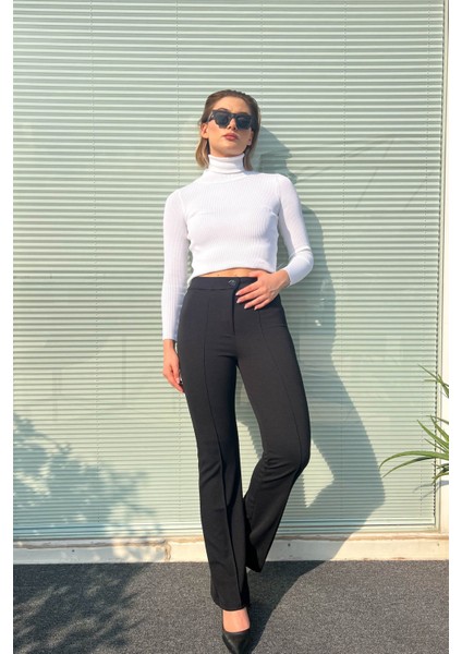 Kadın Ispanyol Krep Pantolon 7885