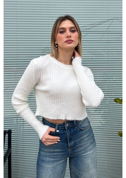 Kadın Fitilli Crop Kazak 6620 fiyatları