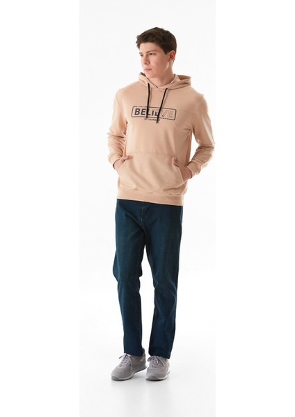 Believe Baskılı Kapüşonlu Sweatshirt
