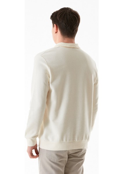 Fitilli Polo Yaka Düğmeli Sweatshirt fırsatları