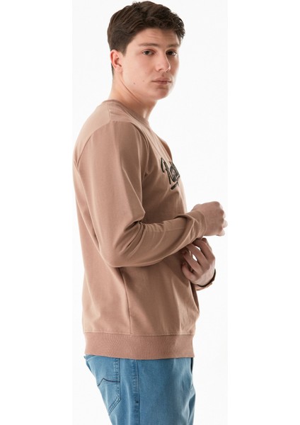 Yazı Nakışlı Bisiklet Yaka Sweatshirt fırsatları