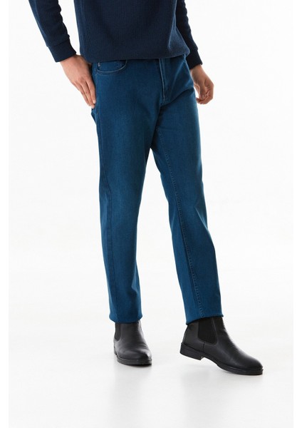 Fermuarlı Straight Jean Pantolon