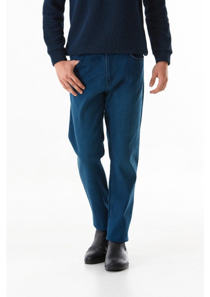 Fermuarlı Straight Jean Pantolon