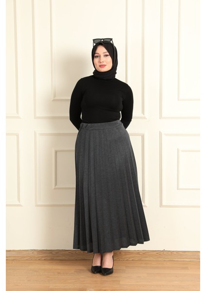 Kadın Kot Görünümlü Piliseli Etek