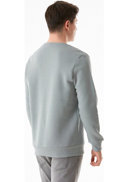 3 Iplik Yazı Nakışlı Bisiklet Yaka Sweatshirt indirimleri