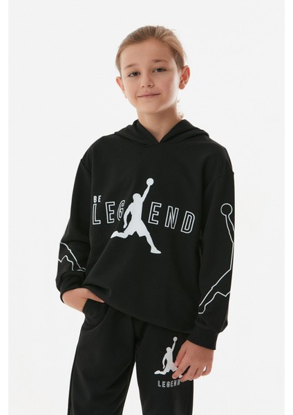 Legend Yazı Baskılı Kapüşonlu Jogger Erkek Çocuk Eşofman Takımı fiyatları