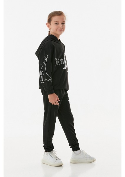 Legend Yazı Baskılı Kapüşonlu Jogger Erkek Çocuk Eşofman Takımı modelleri