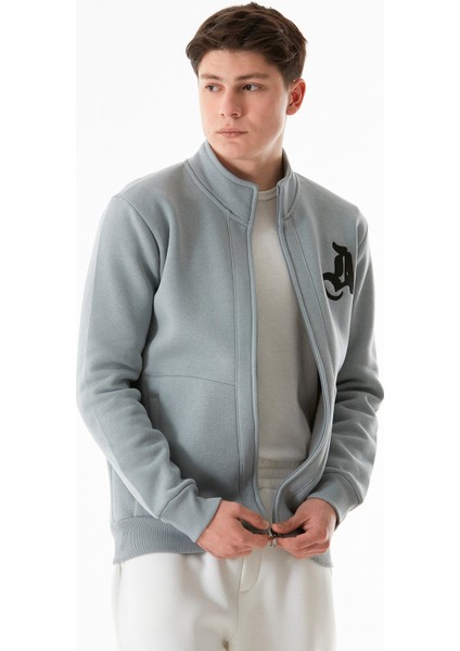 3 Iplik Harf Baskılı Fermuarlı Dik Yaka Sweatshirt modelleri