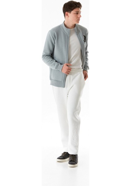 3 Iplik Harf Baskılı Fermuarlı Dik Yaka Sweatshirt fırsatları