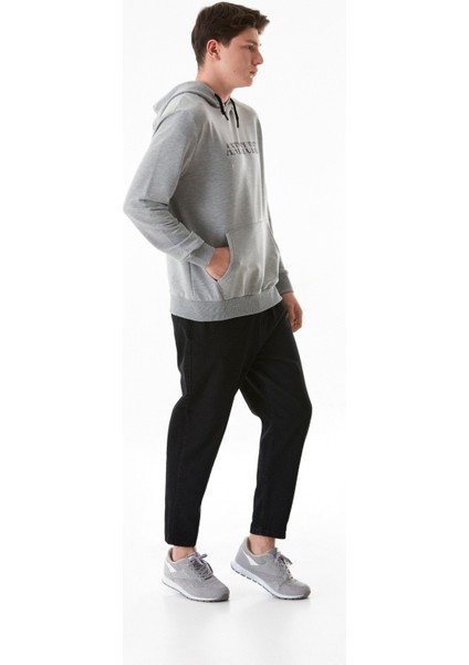 Anditude Baskılı Kapüşonlu Kanguru Cepli Sweatshirt