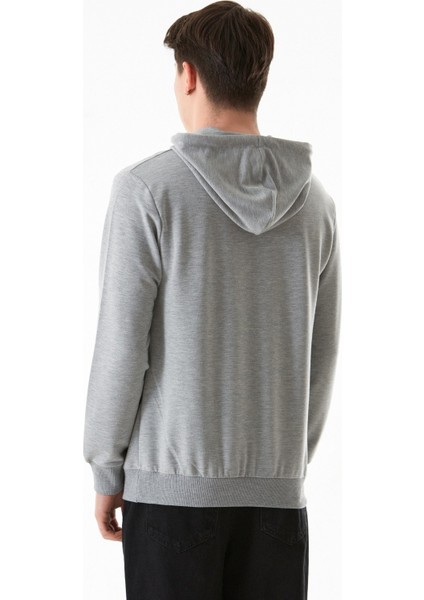 Anditude Baskılı Kapüşonlu Kanguru Cepli Sweatshirt
