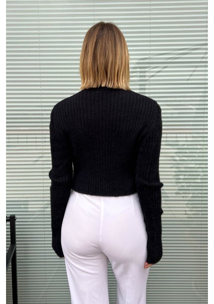Kadın Fitilli Crop Kazak 6620 modelleri