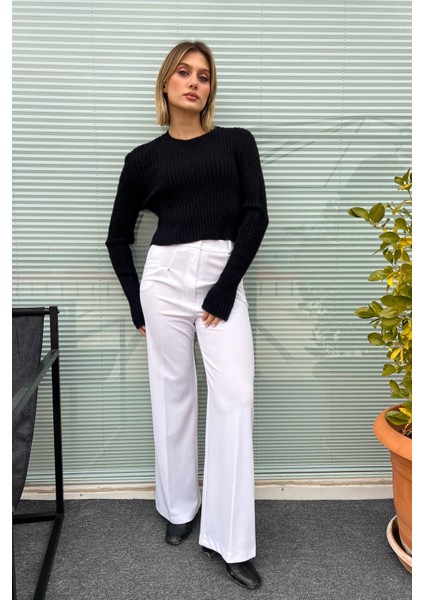 Kadın Fitilli Crop Kazak 6620 indirimleri