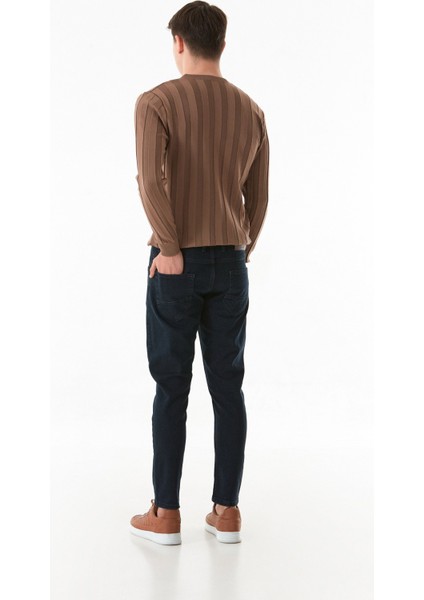 Fermuarlı Straight Jean Pantolon