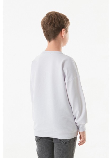 Kıng Baskılı Bisiklet Yaka Erkek Çocuk Sweatshirt