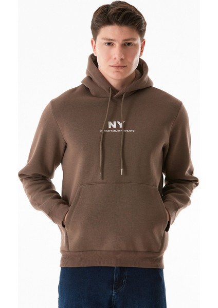 3 Iplik Ny Baskılı Kapüşonlu Sweatshirt modelleri