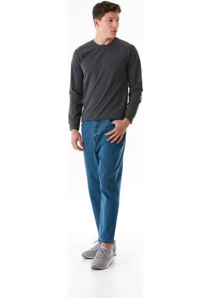 Düğmeli Boyfriend Jean Pantolon