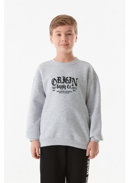 3 Iplik Origin Yazı Baskılı Erkek Çocuk Sweatshirt