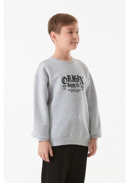 3 Iplik Origin Yazı Baskılı Erkek Çocuk Sweatshirt