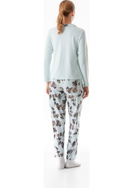 Yaprak Desenli Gömlek Yaka 2 Li Pijama Takımı fırsatları