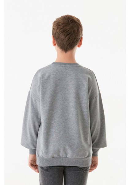 Kıng Baskılı Bisiklet Yaka Erkek Çocuk Sweatshirt fırsatları