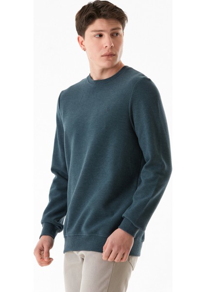 Fitilli Bisiklet Yaka Sweatshirt