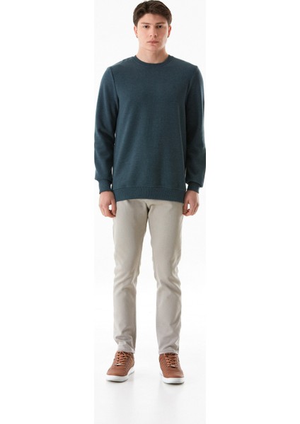 Fitilli Bisiklet Yaka Sweatshirt