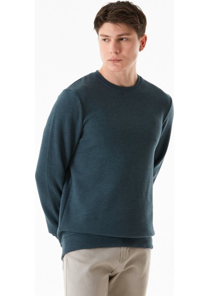 Fitilli Bisiklet Yaka Sweatshirt
