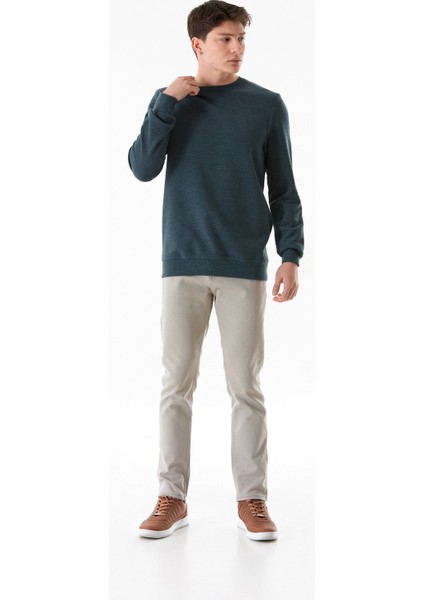 Fitilli Bisiklet Yaka Sweatshirt