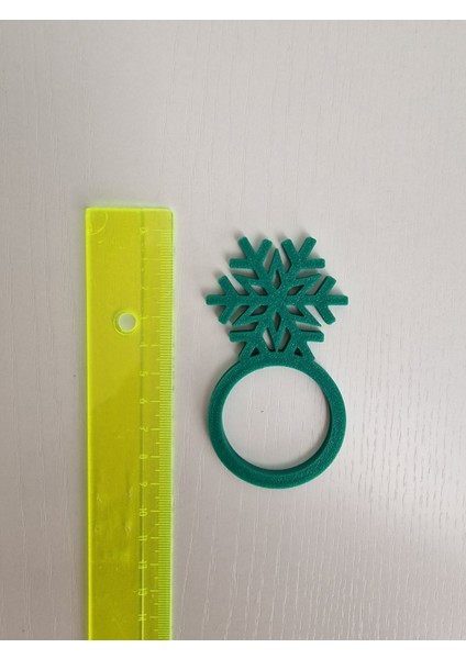 Yılbaşı Için Kar Tanesi Temalı 8 Li Yeşil Renk Peçete Halkası(Sert Plastiktir) modelleri