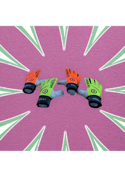 Degaj Çocuk Kaleci Kapıcı Eldiveni Junior Kidz Goalkeeper Gloves Bilek Bandajlı 5-6-7 modelleri