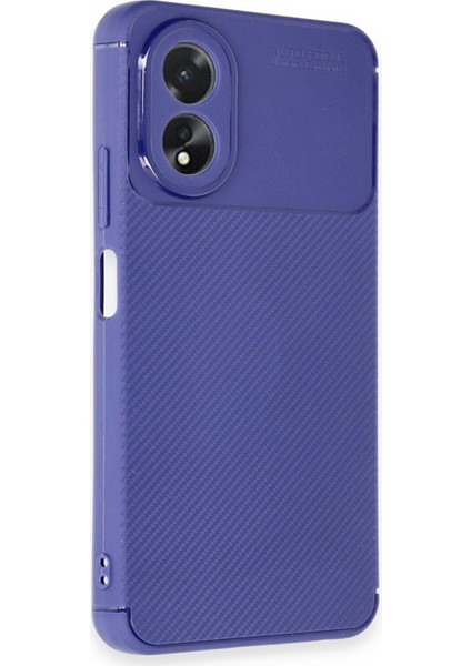 Oppo A38 Uyumlu Kılıf Kamera Korumalı Karbon Tasarım Kapak - Lacivert modelleri