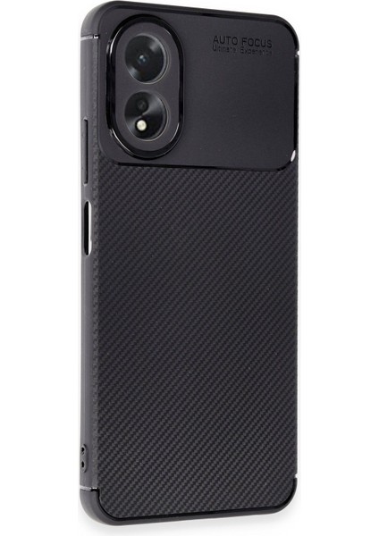 Oppo A38 Uyumlu Kılıf Kamera Korumalı Karbon Tasarım Kapak - Siyah modelleri