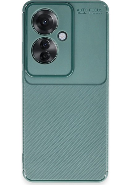 Oppo Reno 11F Uyumlu Kılıf Kamera Korumalı Karbon Tasarım Kapak - Koyu Yeşil fiyatları
