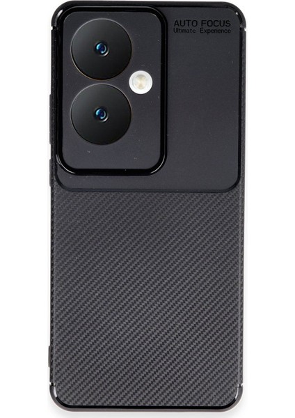 Oppo Reno 11F Uyumlu Kılıf Kamera Korumalı Karbon Tasarım Kapak - Siyah fiyatları