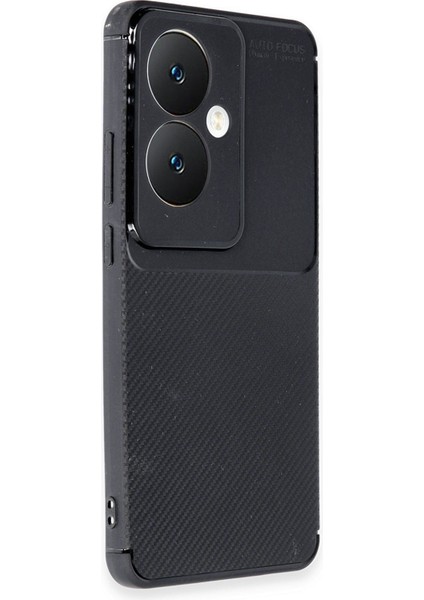 Oppo Reno 11F Uyumlu Kılıf Kamera Korumalı Karbon Tasarım Kapak - Siyah modelleri