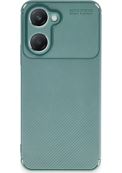 Vivo Y18 Uyumlu Kılıf Kamera Korumalı Karbon Tasarım Kapak - Koyu Yeşil fiyatları