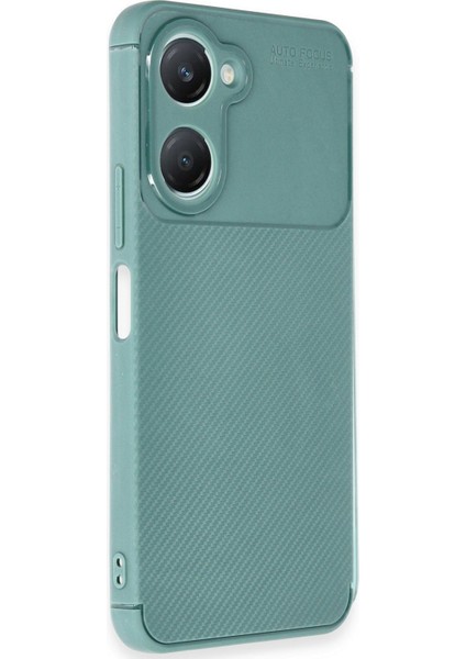 Vivo Y18 Uyumlu Kılıf Kamera Korumalı Karbon Tasarım Kapak - Koyu Yeşil modelleri