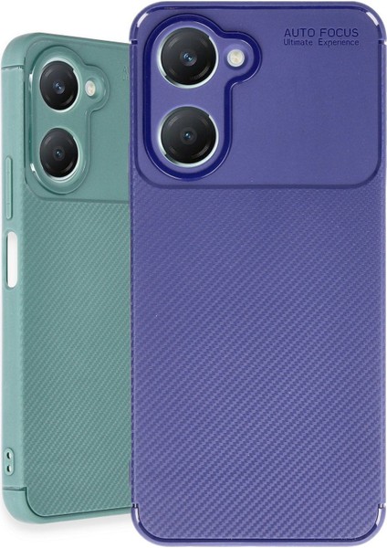 Vivo Y18 Uyumlu Kılıf Kamera Korumalı Karbon Tasarım Kapak - Koyu Yeşil fırsatları