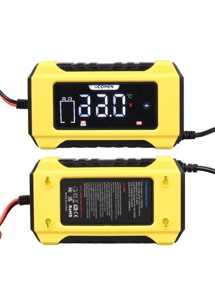 UC-C120501B Sarı 12VOLT 6AMPER LCD Göstergeli Akıllı Akü Şarj Cihazı