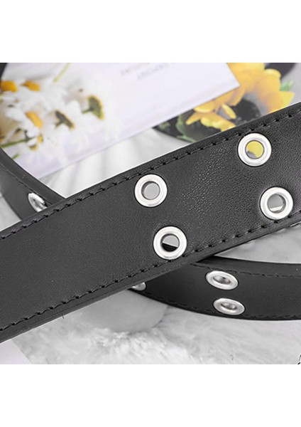 Kadın Punk Çift Grommetbelt Pu Bel Kayışı Parti Cosplay Goth Punk Boyutu (Yurt Dışından)