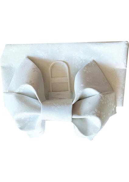 Jakarlı Geniş Bel Askısı Klasik Çiçek Desenli Beyaz Çocuk 13CMX106CM (Yurt Dışından)