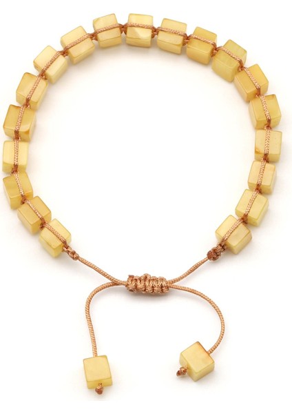 Damla Kehribar Makrome Örme Bileklik fiyatları