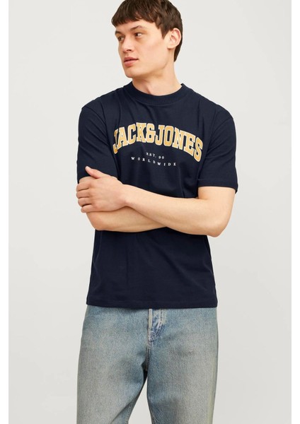 Jack & Jones Erkek Jjecaleb Varsity Tişört 12257579 12257579018