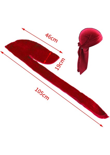 Erkek Moda Kadife Uzun Kuyruk Monozları Beanie Chemo Hat Kırmızı (Yurt Dışından) fırsatları