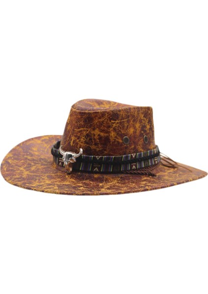 Kovboy Şapkası Yaz Rahat Geniş Kenarlı Şapka Kadın Erkek Fotoğraf Aksesuarları Caz Şapkası Haki (Yurt Dışından)