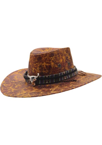 Kovboy Şapkası Yaz Rahat Geniş Kenarlı Şapka Kadın Erkek Fotoğraf Aksesuarları Caz Şapkası Haki (Yurt Dışından) indirimleri
