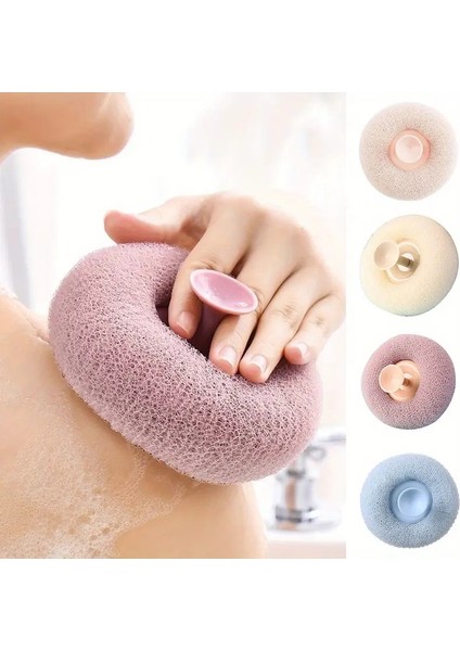 1 Adet Vantuzlu Yuvarlak Banyo Duş Lifi | Vücut Cilt Temizleyici Banyo Masaj Topu