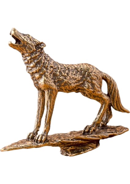 Pirinç Kurt Heykeli El Sanatları Vintage Feng Shui Dekorasyon Ev Dekorasyonu Gerçekçi (Yurt Dışından) modelleri