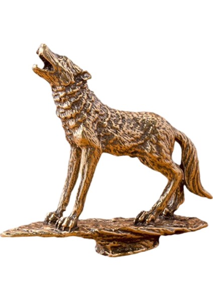 Pirinç Kurt Heykeli El Sanatları Vintage Feng Shui Dekorasyon Ev Dekorasyonu Gerçekçi (Yurt Dışından) fırsatları